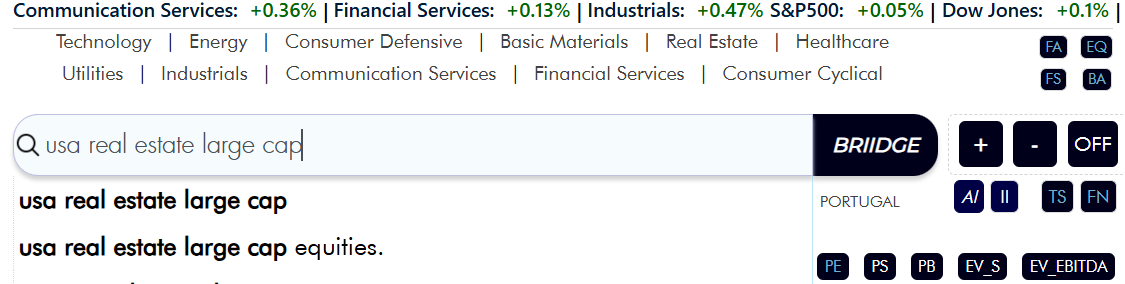 Abstraction-based search example: USA Real Estate Large Cap